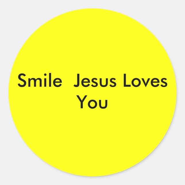 Lächle Jesus Liebe You Runder Aufkleber (Vorderseite)