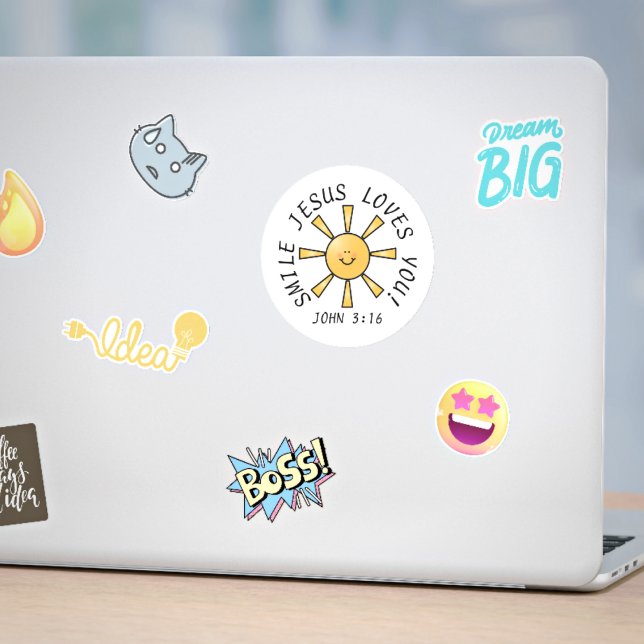 Lächle Jesus Liebe You Runder Aufkleber (Von Creator hochgeladen)