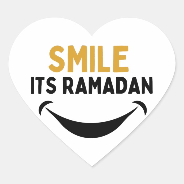 Lächle seinen Ramadan Herz-Aufkleber (Vorderseite)