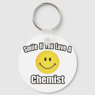 Lächle, wenn du einen Chemisten Liebe Schlüsselanhänger