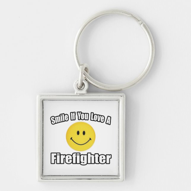 Lächle, wenn du einen Feuerwehrmann Liebe Schlüsselanhänger (Vorne)