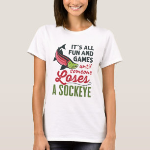 Lachs Angeln Fischfang Spaß Spiele Sockeye T-Shirt