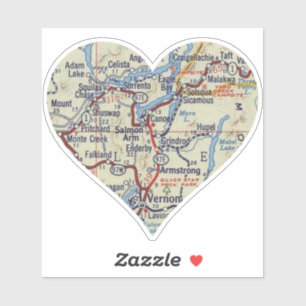 Lachs Arm BC Vintag Map Aufkleber