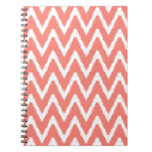 Lachs Asian Moods Ikat Chevrons Notizblock