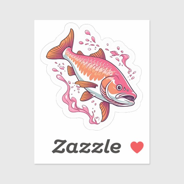 Lachs  aufkleber (Blatt)