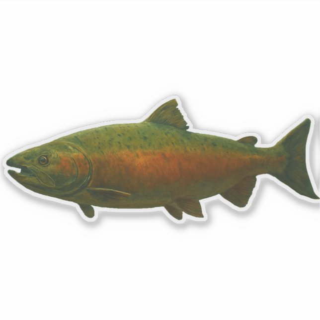 Lachs-Ausschneide-Sticker Aufkleber (Vorderseite)