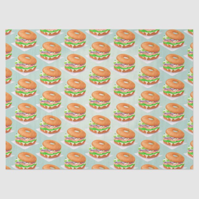 Lachs Bagels Tissue Paper Seidenpapier (Vorderseite)
