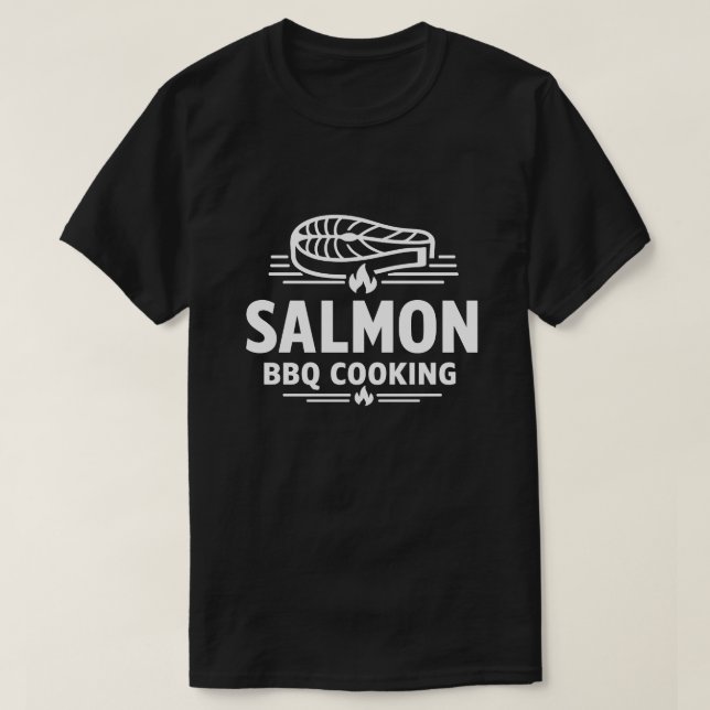 Lachs BBQ Kochen Meeresfrüchte Grill T-Shirt (Design vorne)