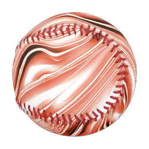 Lachs bis roter, langgestreckter Spuren auf weißem Baseball
