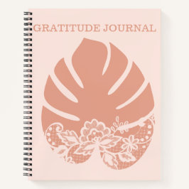 Lachs Color Monstera Leaf Dankesblatt Notizbuch