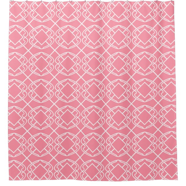 Lachs Diamond Cello trellis Duschvorhang (Vorderseite)