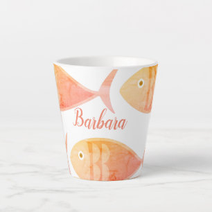 Lachs-Fischgruppe Latte Tasse
