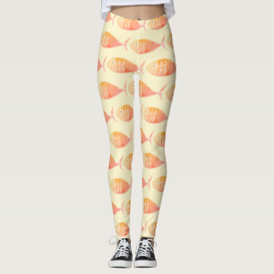 Lachs-Fischgruppe Leggings