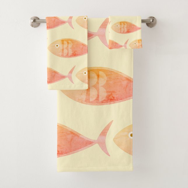 Lachs Fish Group Badhandtuch Set (Insitu)