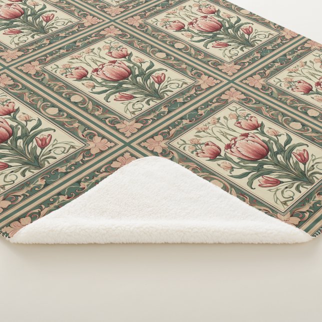 Lachs geblüht und smaragdgrüne Ziergegenstände Sherpadecke (3/4)