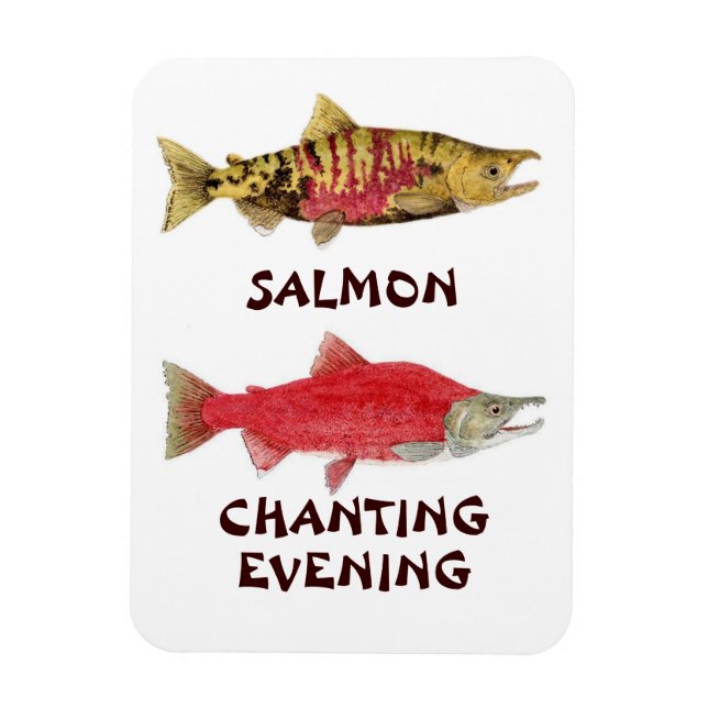 Lachs Gesang Abend Magnet (Vertikal)