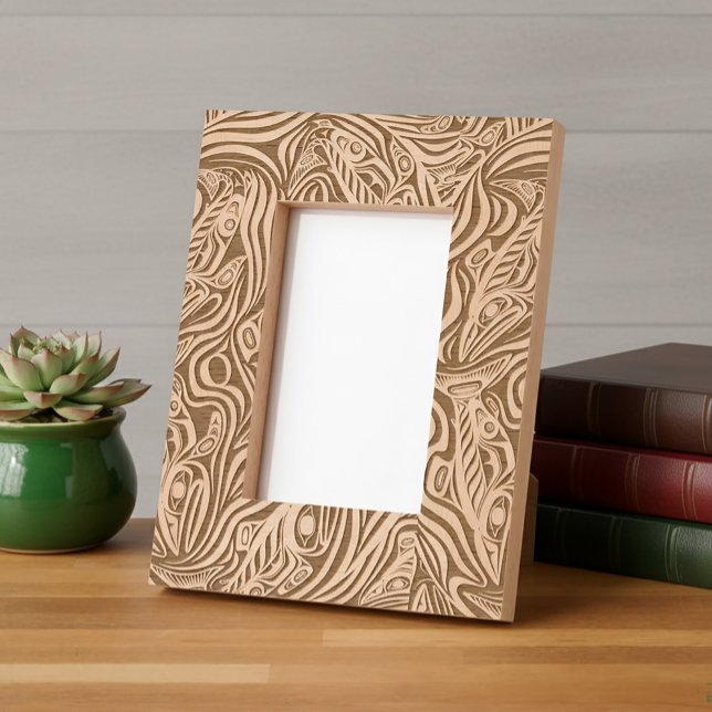 Lachs Haida Art Spirit Pacific Native Geätzte Rahmen (Von Creator hochgeladen)