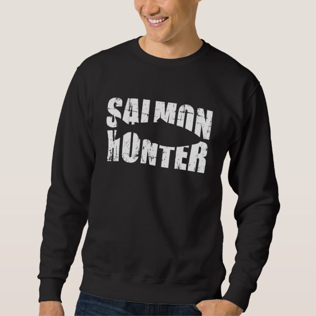 Lachs Hunter Fischen Sweatshirt (Vorderseite)