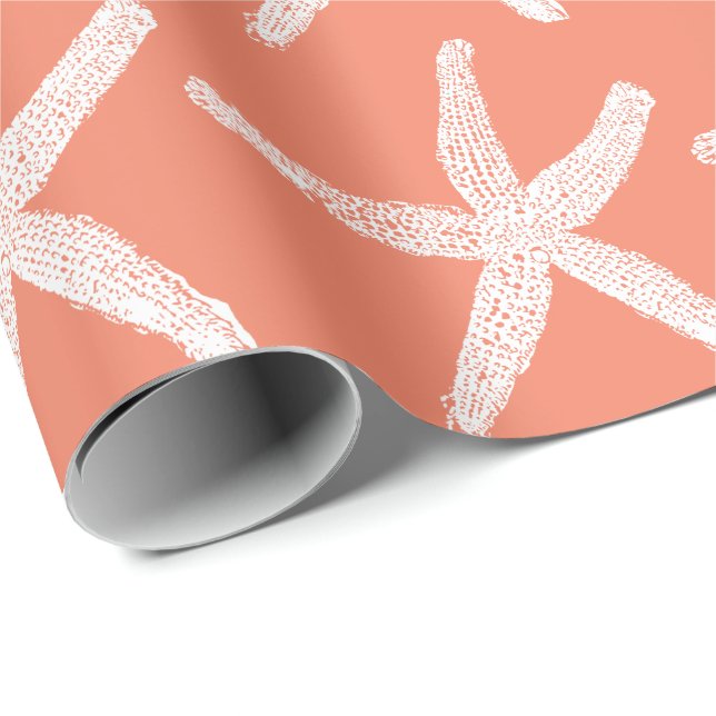 Lachs Lachs Pink Orange Niedlich Geschenkpapier (Rolleneckpunkt)