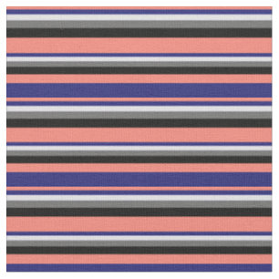Lachs, Midnight Blue, Lavender, Dim Gray & Black Stoff