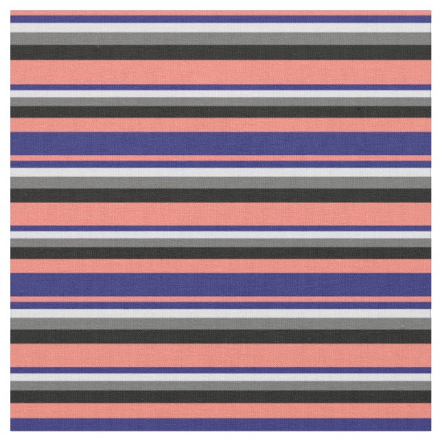 Lachs, Midnight Blue, Lavender, Dim Gray & Black Stoff (Nahaufnahme)