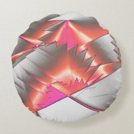 Lachs oder Pfirsich, extrem grob digitalisiert Rundes Kissen