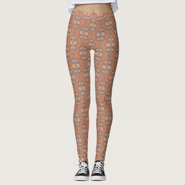 Lachs Oval Chains Leggings (Vorderseite)