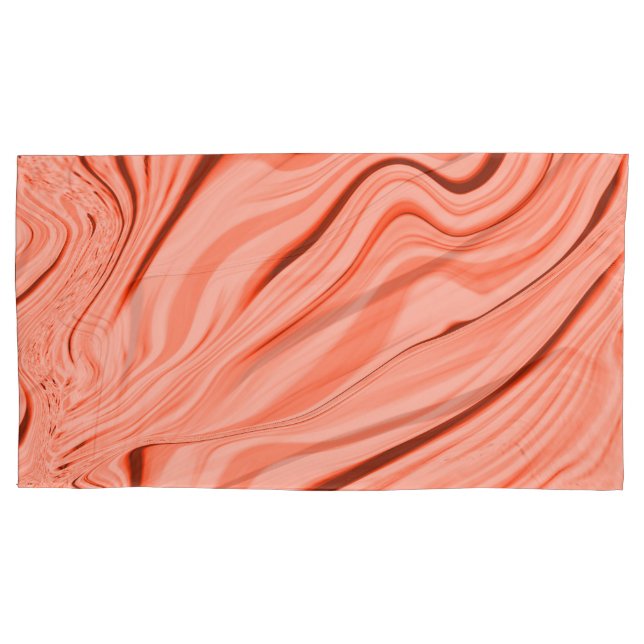 Lachs, Pfirsich, Korallen und rosa Mischung, gewel Kissenbezug (Vorderseite-Links)