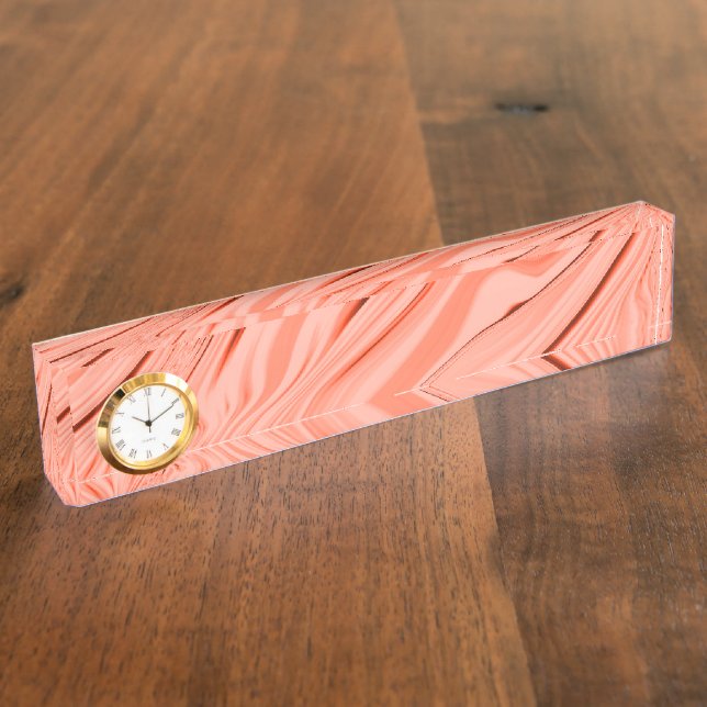 Lachs, pfirsichfarben, klare Korallen und rosa Namensplakette (Seite)
