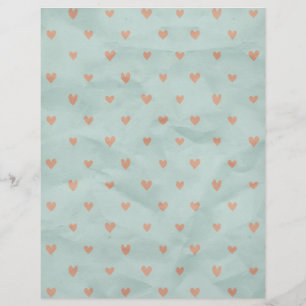 Lachs Pink Hearts Aquamarines, geknittertes Bücher