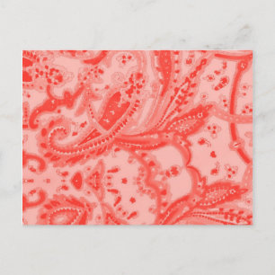 Lachs Pink Paisley Postkarte