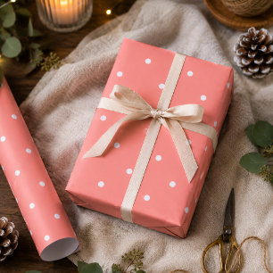 Lachs Polka Dots Geschenkpapier