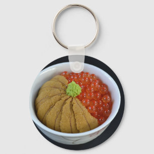 Lachs Roe Urchin Rice Bowl Japanisches Essen Schwa Schlüsselanhänger
