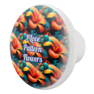 Lachs Rosa Blume Muster Keramikknauf