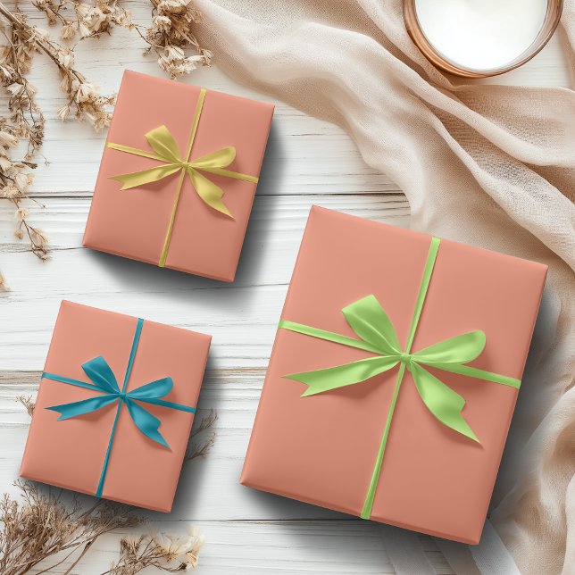 Lachs Rosa Farbe | Classic | elegant Geschenkpapier Set (Von Creator hochgeladen)