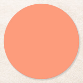 Lachs Rosa Farbe | Trendfarbe Runder Pappuntersetzer