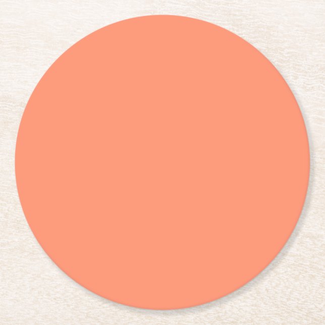 Lachs Rosa Farbe | Trendfarbe Runder Pappuntersetzer (Vorderseite)