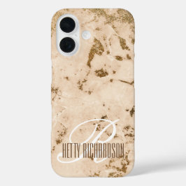 Lachs Rosa Glitzer Marmoreffekt Premium Design iPhone 16 Hülle