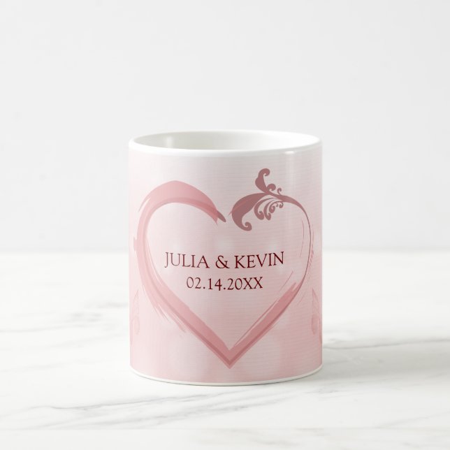 Lachs Rosa Herz Kaffeetasse (Mittel)