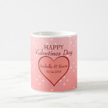 Lachs Rosa Herz Weiße Sterne