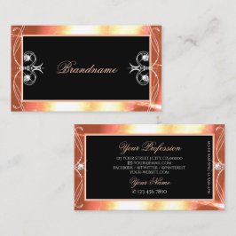 Lachs Schwarz Sparkling Diamonds Decorative Verzie Visitenkarte