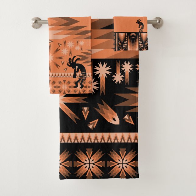 Lachs Southwestern Kokopelli Badetuch Set (Insitu)