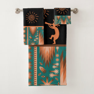 Lachs Southwestern Kokopelli Badetuch Set