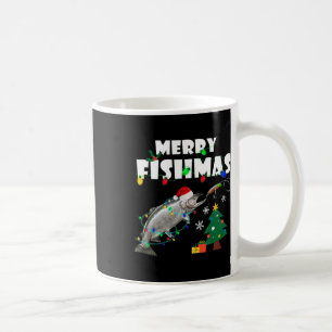 Lachs Steelhead Frohe Fischweihnacht Weihnachtskön Kaffeetasse