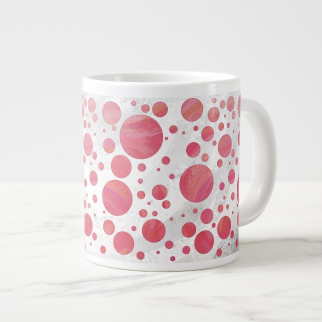 Lachs Swirl Dot Pattern Jumbo-Tasse (Vorderseite Rechts)