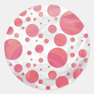 Lachs Swirl Dot Pattern Runder Aufkleber