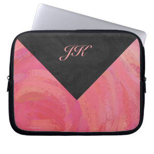 Lachs Swirl Monogramm Laptopschutzhülle