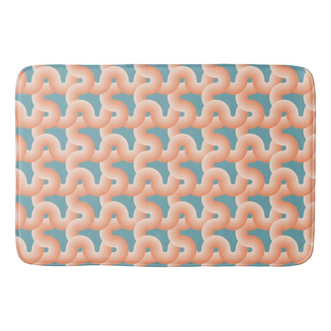 Lachs und Aquamarine Knoten Badematte (Vorderseite)