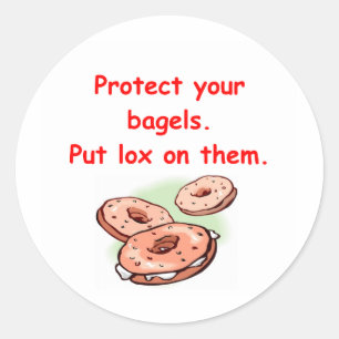 Lachs und Bagel Runder Aufkleber