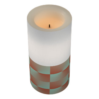 Lachs und LED-Kerze mit blauem Checker